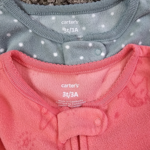 Carters 3T Warm Footie Pj Pajamas - Picture 3 of 5